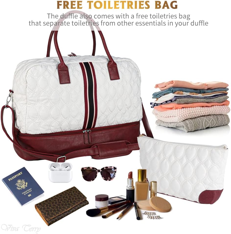 Canvas Travel Luggage Men's Weekender Duffle Bag with Shoe compartment and Toiletry Bag