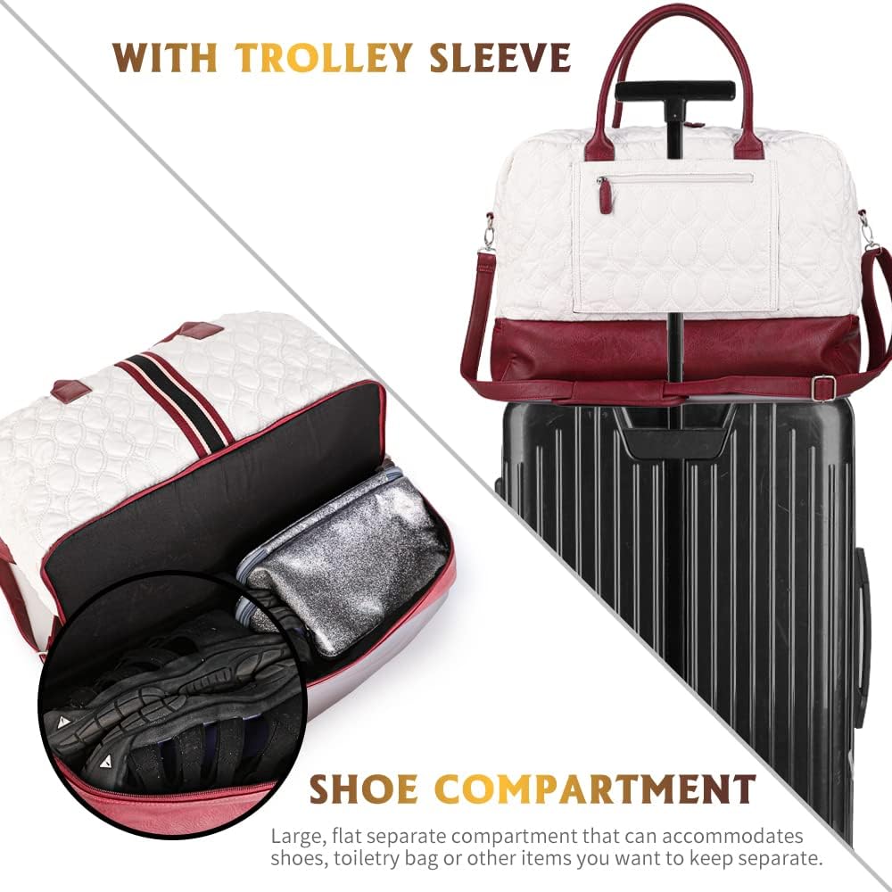 Canvas Travel Luggage Men's Weekender Duffle Bag with Shoe compartment and Toiletry Bag