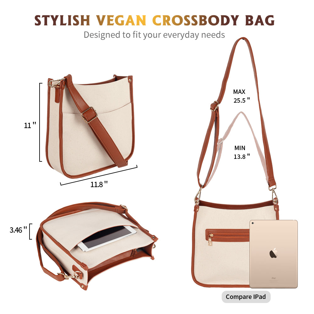 Viva Terry Vegan Leather Crossbody Fashion Shoulder Bag Purse with Adjustable Strap
