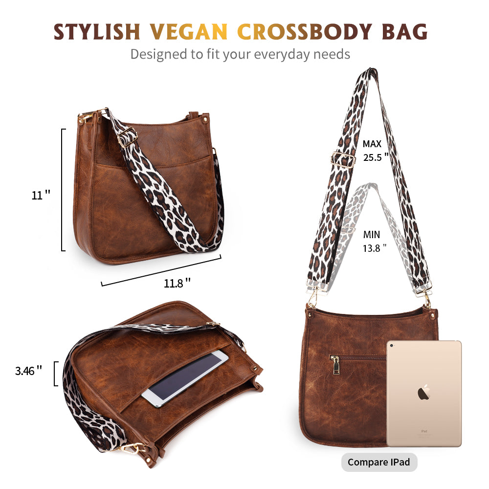 Viva Terry Vegan Leather Crossbody Fashion Shoulder Bag Purse with Adjustable Strap
