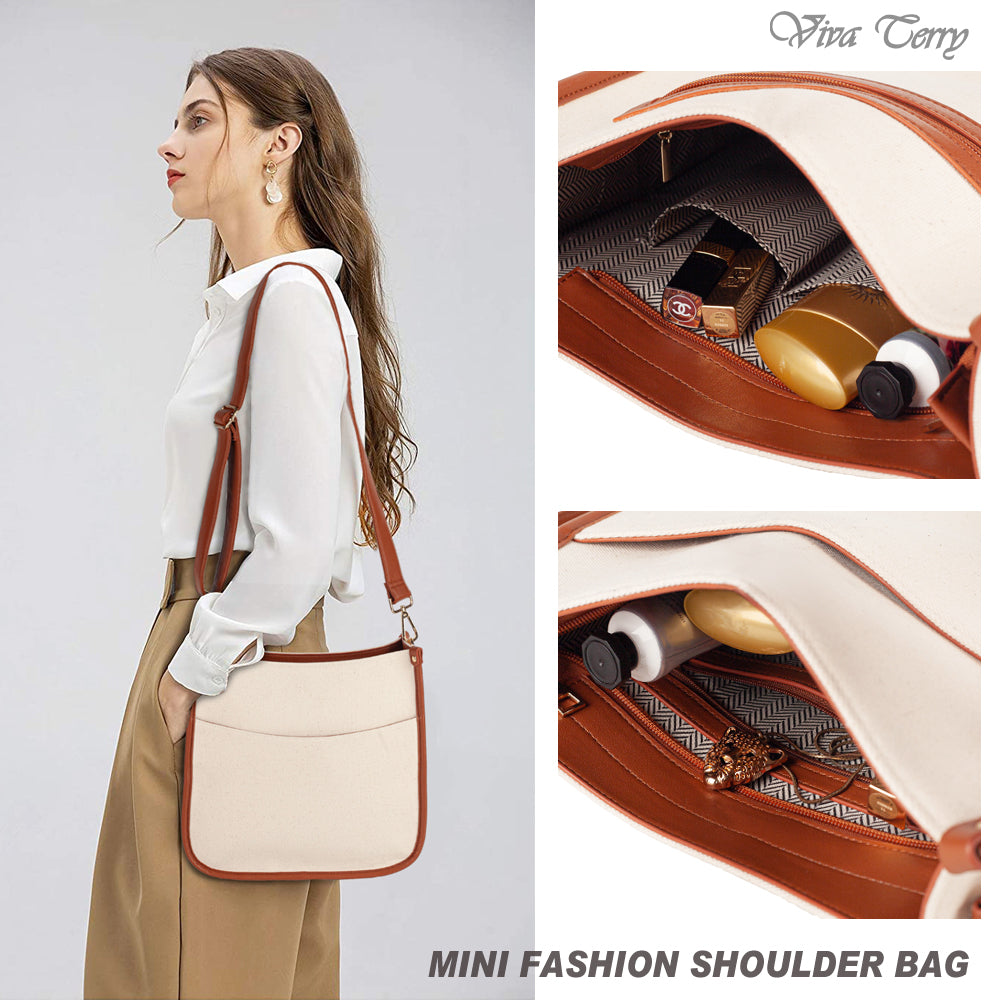Viva Terry Vegan Leather Crossbody Fashion Shoulder Bag Purse with Adjustable Strap