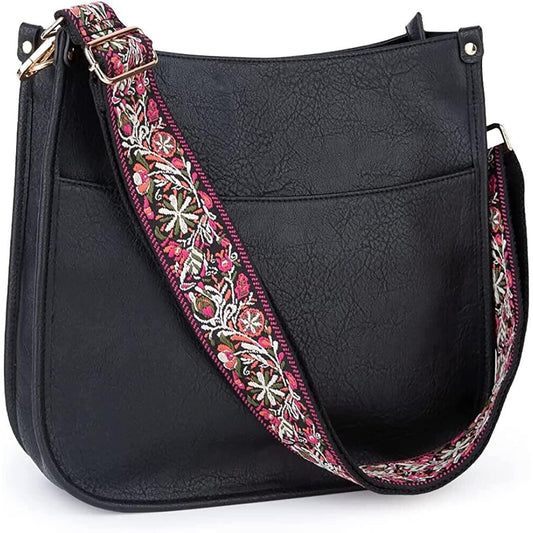 Viva Terry Vegan Leather Crossbody Fashion Shoulder Bag Purse with Adjustable Strap