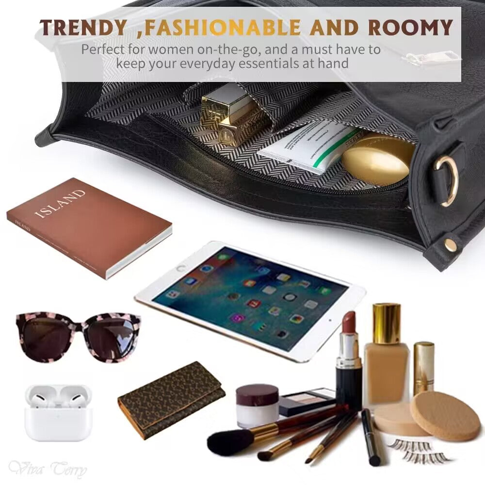 Viva Terry Vegan Leather Crossbody Fashion Shoulder Bag Purse with Adjustable Strap
