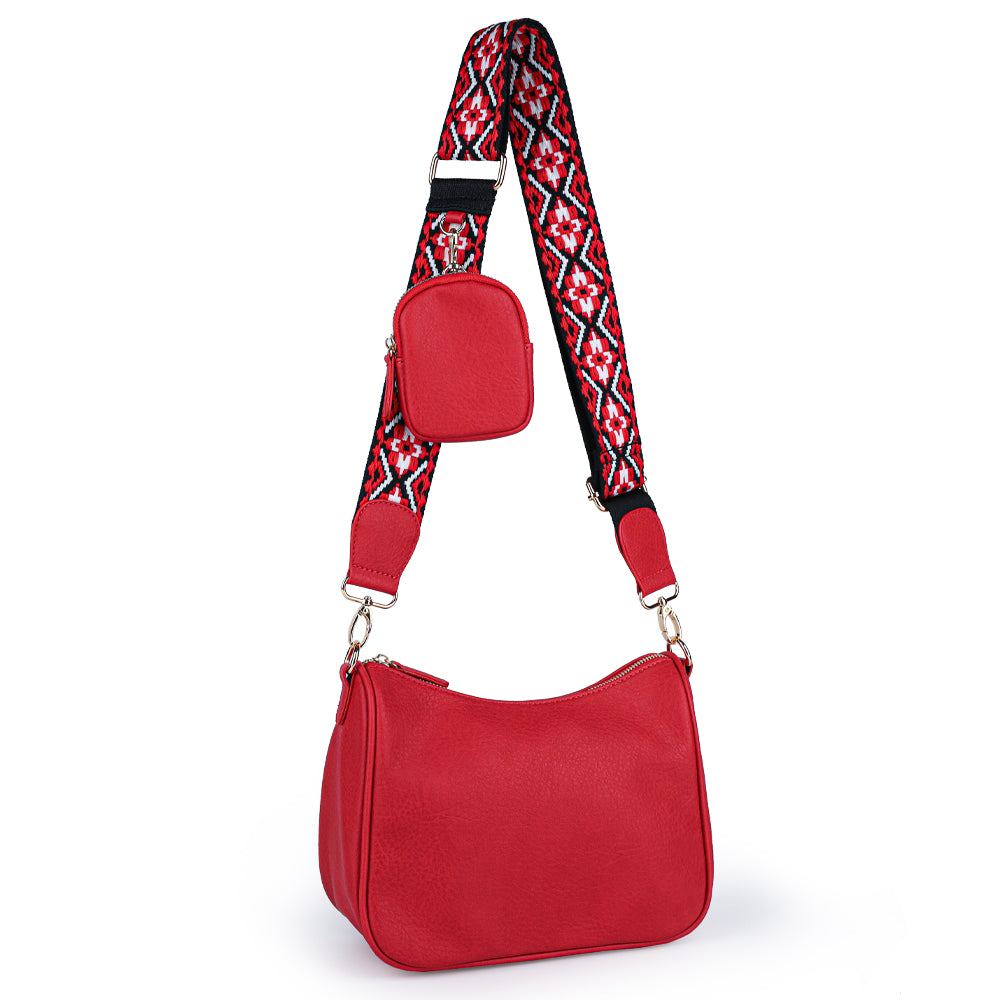 Crossbody Bags for Women With Coin Purse - Small Crossbody Bag with Adjustable Jacquard Strap