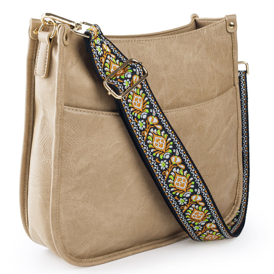Viva Terry Vegan Leather Crossbody Fashion Shoulder Bag Purse with Adjustable Strap