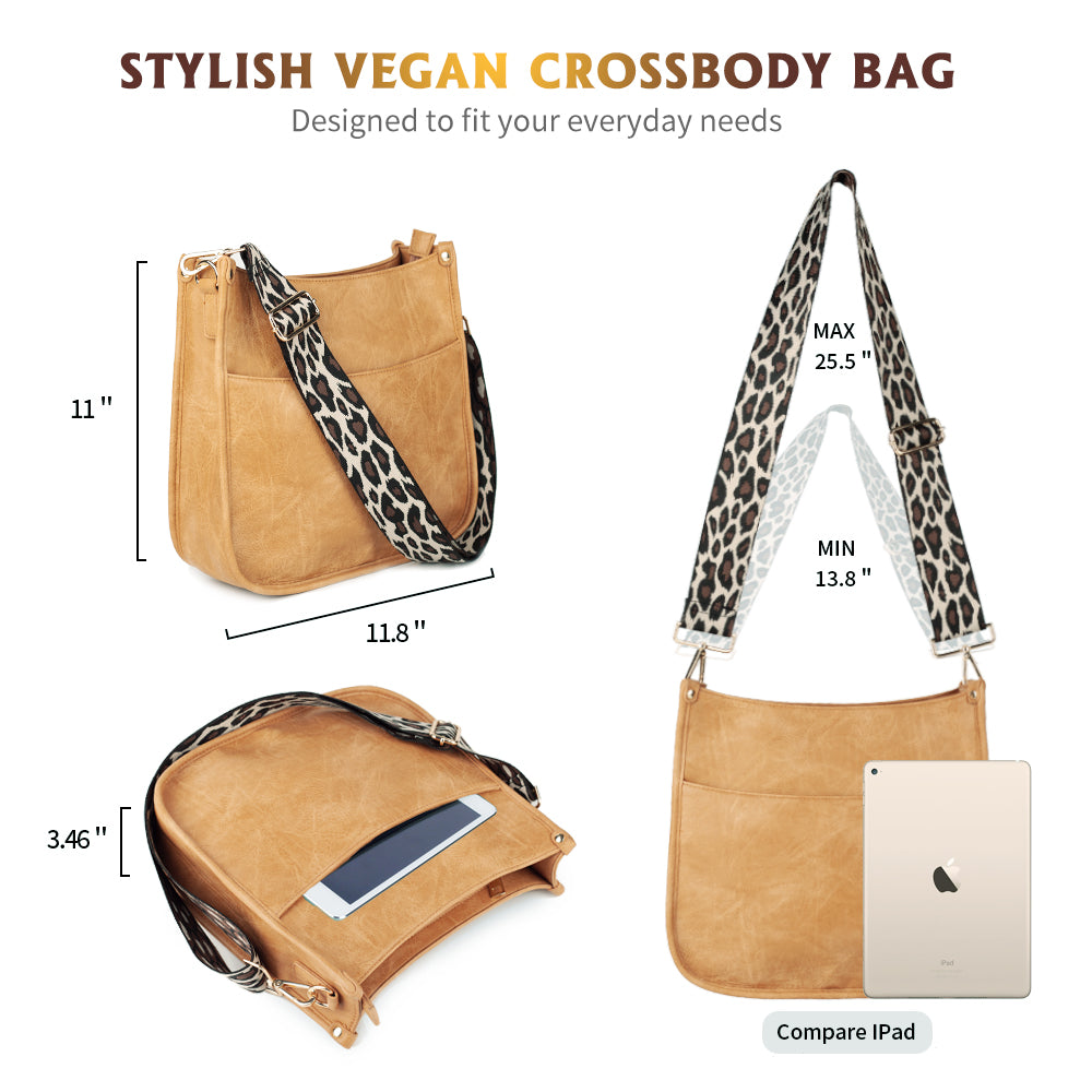 Viva Terry Vegan Leather Crossbody Fashion Shoulder Bag Purse with Adjustable