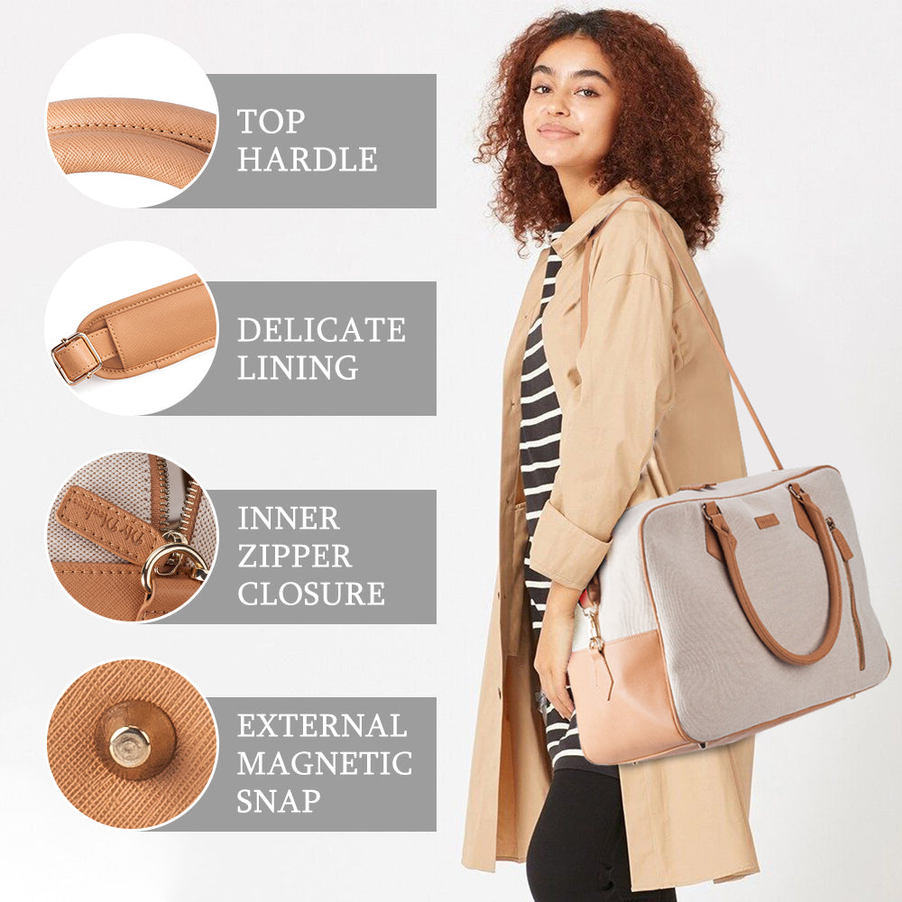 Viva Terry Ladies Women Canvas Travel Weekender Overnight Carry-on Shoulder Duffel Tote Bag