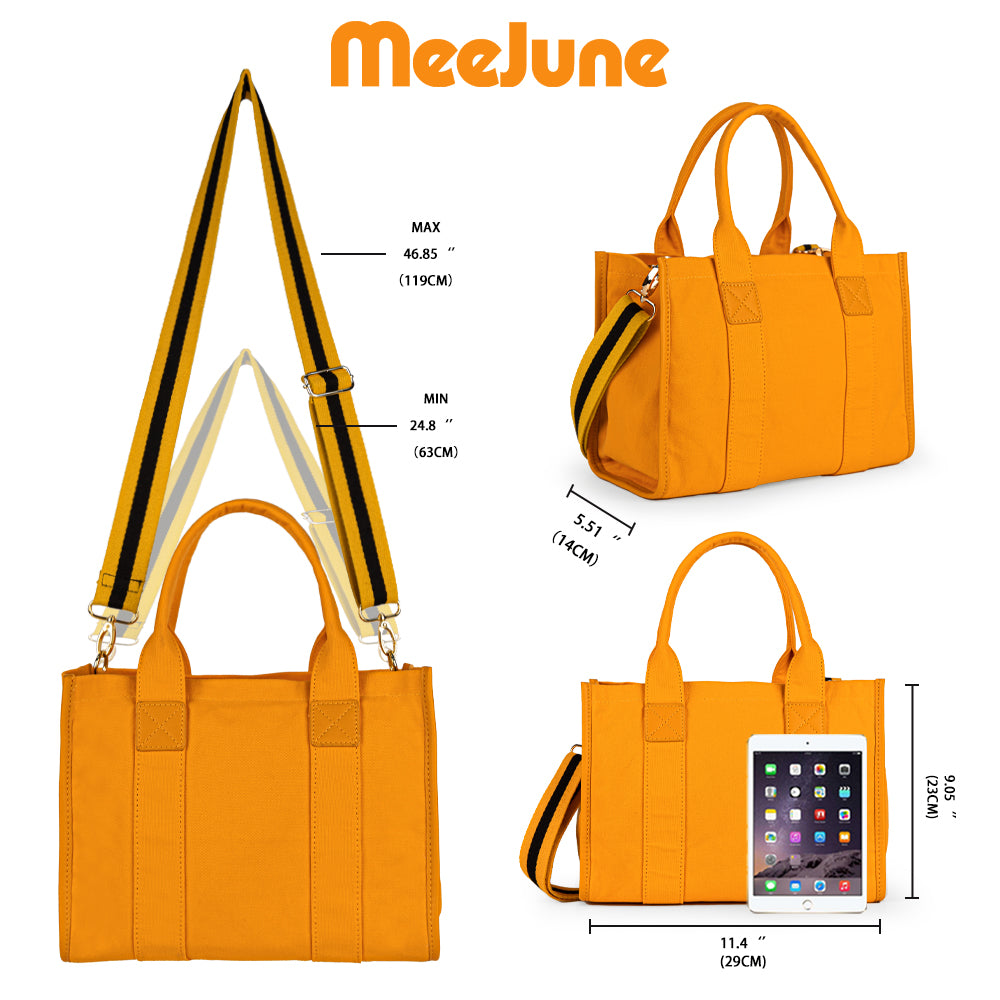 Meejune Women Canvas Tote Handbags Casual Shoulder Work Bag Crossbody