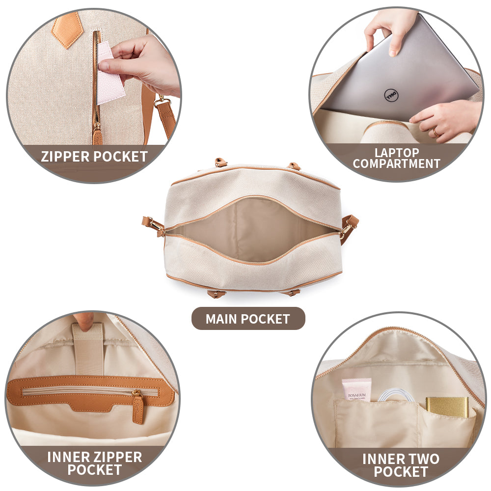Viva Terry Ladies Women Canvas Travel Weekender Overnight Carry-on Shoulder Duffel Tote Bag
