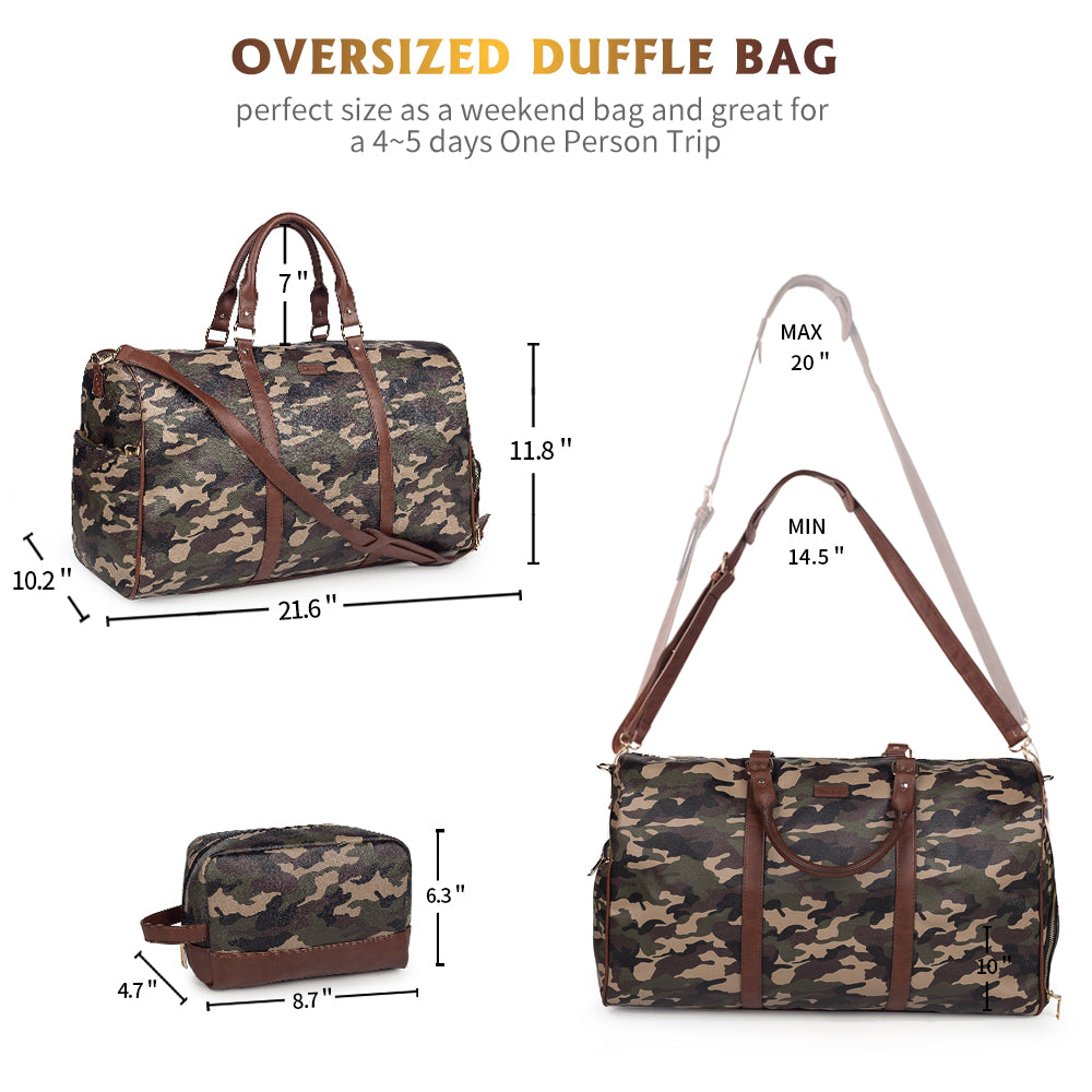 Green Camo Duffle Bag (New Weekender Design)