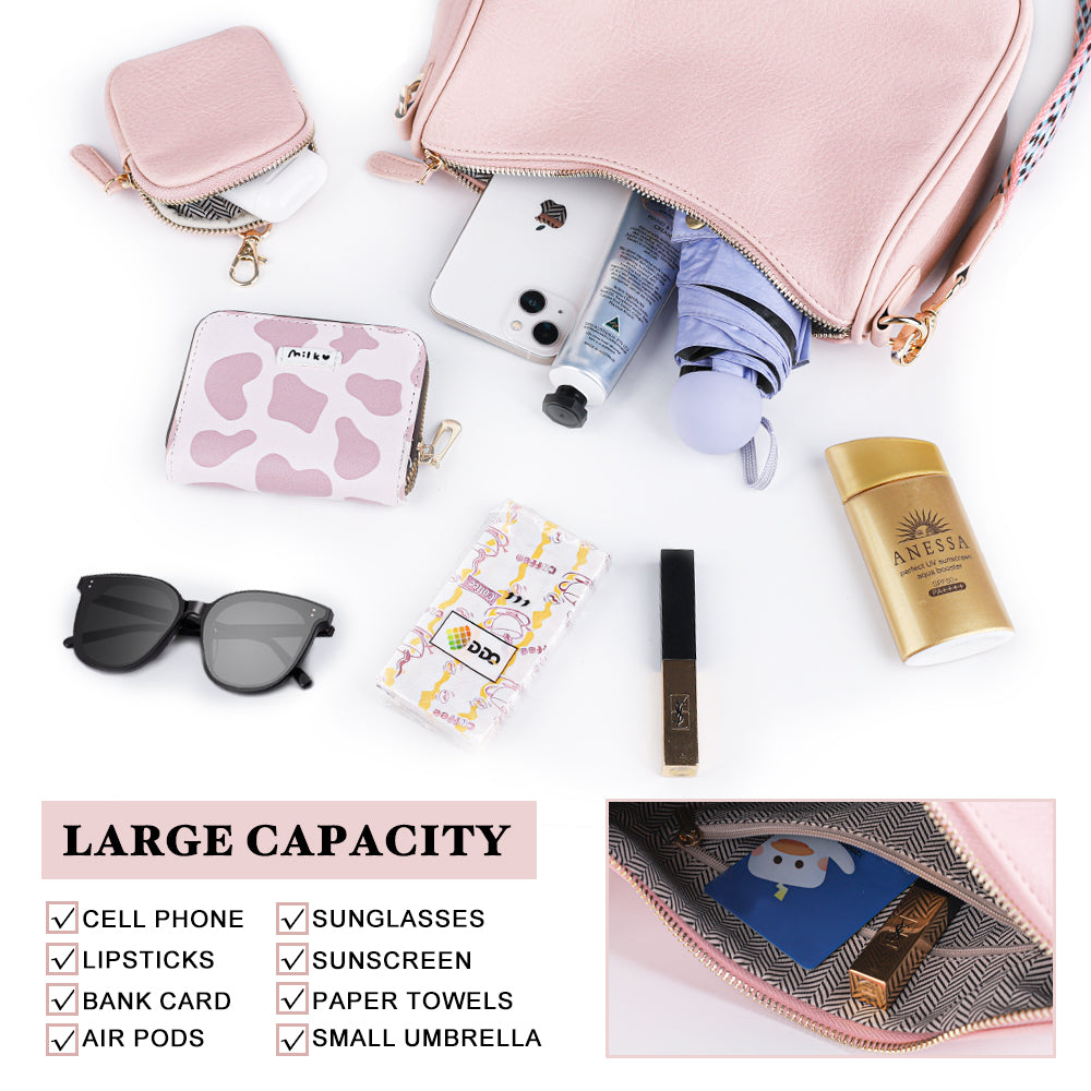 Crossbody Bags for Women With Coin Purse - Small Crossbody Bag with Adjustable Jacquard Strap
