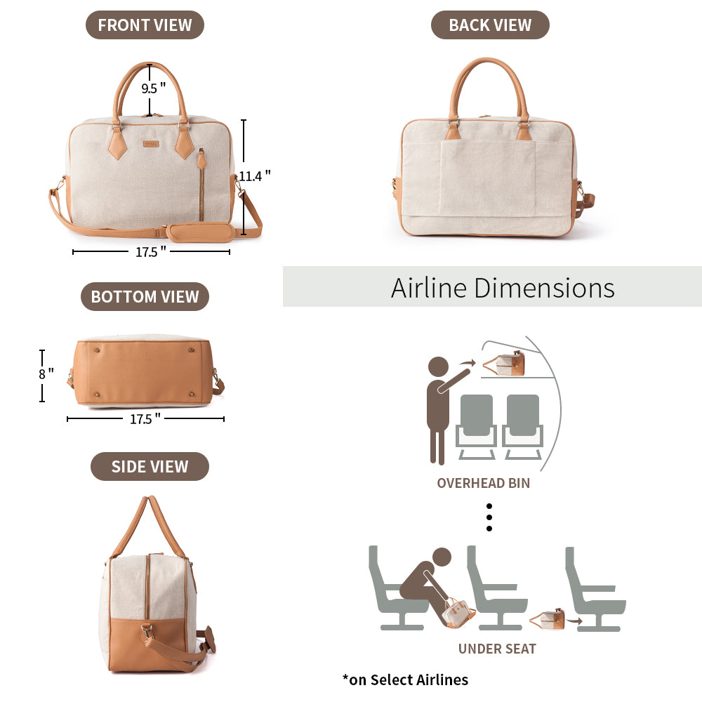 Viva Terry Ladies Women Canvas Travel Weekender Overnight Carry-on Shoulder Duffel Tote Bag