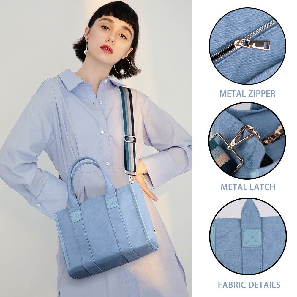 Meejune Women Canvas Tote Handbags Casual Shoulder Work Bag Crossbody