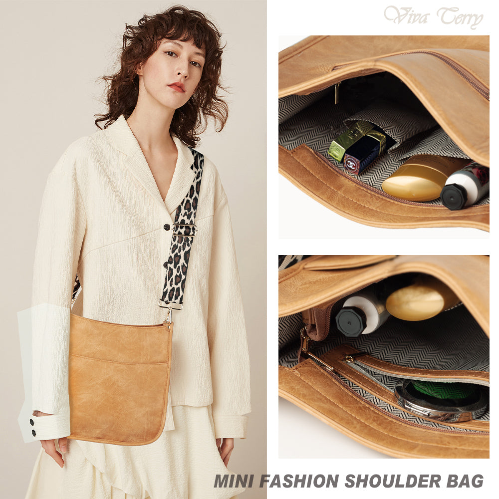 Viva Terry Vegan Leather Crossbody Fashion Shoulder Bag Purse with  Adjustable